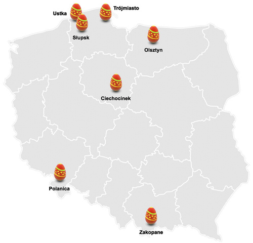 W tym roku najczęściej na Wielkanoc wybieramy się do Trójmiasta, na Warmię i Mazury, do Zakopanego, ale też do Ciechocinka i Polanicy Zdrój