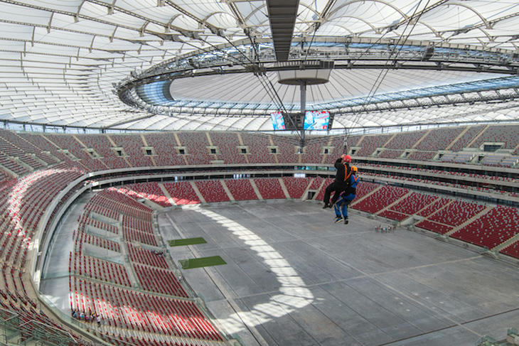 Kolejka tyrolska na Stadionie Narodowym