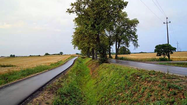 Fragment trasy w powiecie węgorzewskim