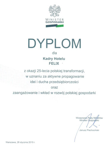 Best Western Hotel Felix został wyróżniony