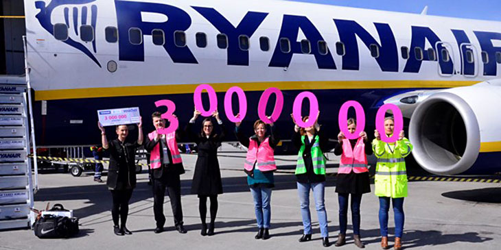Ryanair 3 000 000 pasażerów
