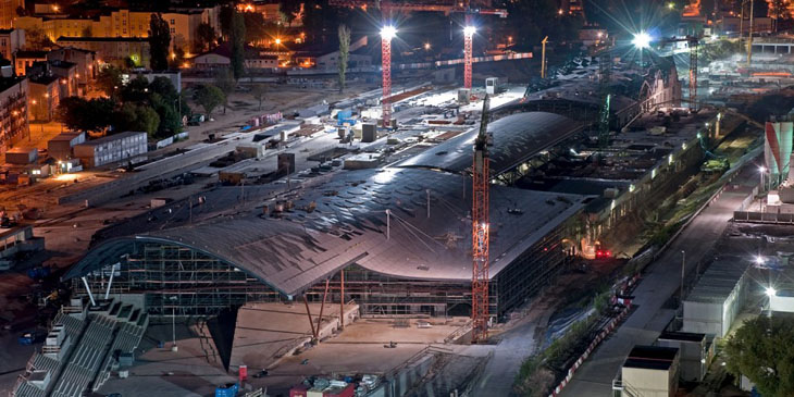 Szklany dach dworca Łódź Fabryczna