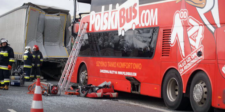 Wypadek autokaru Polski Bus