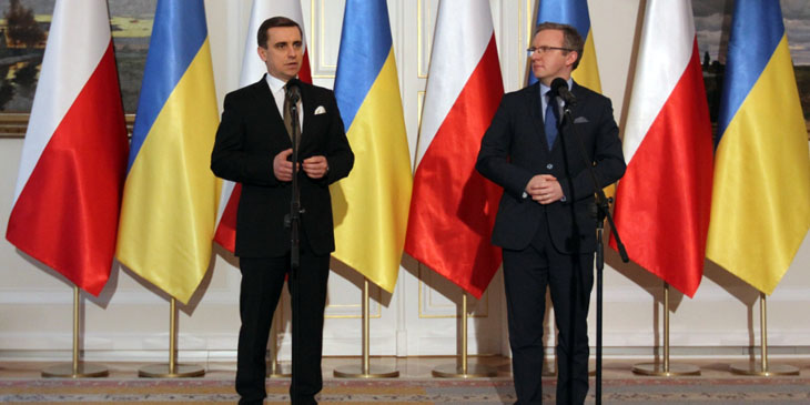 Kostiantyn Jelisiejew, doradca prezydenta Ukrainy ds. zagranicznych i Krzysztof Szczerski, sekretarz stanu w Kancelarii Prezydenta RP