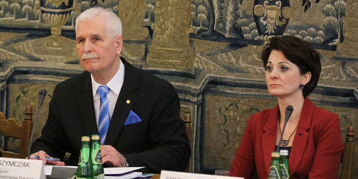 Piotr Szymczak, prezes Stowarzyszenia Elektryków Polskich i Edyta Bielak-Jomaa, generalny inspektor ochrony danych osobowych