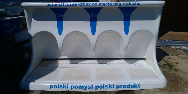automatyczne krany do mycia stóp