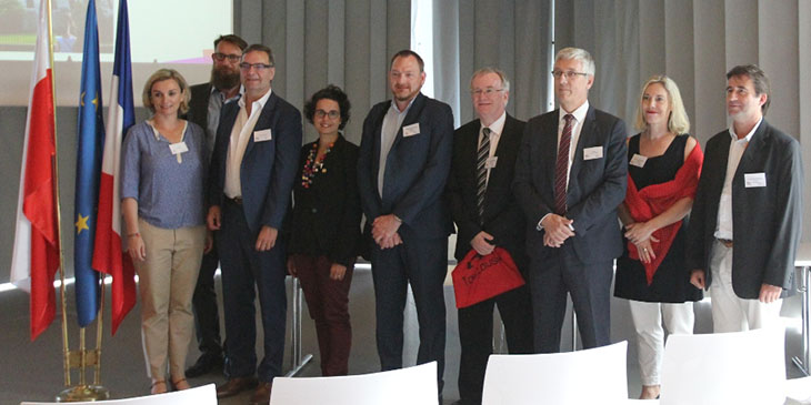 Konferencja prasowa w ambasadzie Francji, 23 czerwca 2016 r. Z lewej: Muriel Martin z Biura Informacji Turystycznej w Tuluzie.