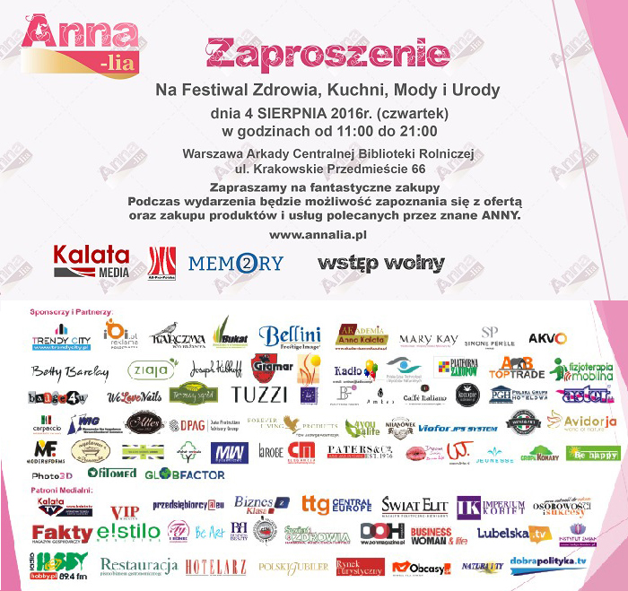 Festiwal Zdrowia, Kuchni, Mody i Urody - ANNA-lia 2016