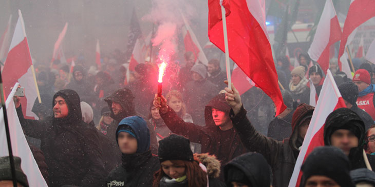 Marsz Niepodległości, 11 listopada 2016 r. w Warszawie.