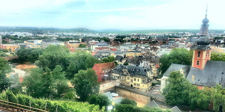Panorama Bad Kreuznach z wzgórza Krauzenberg