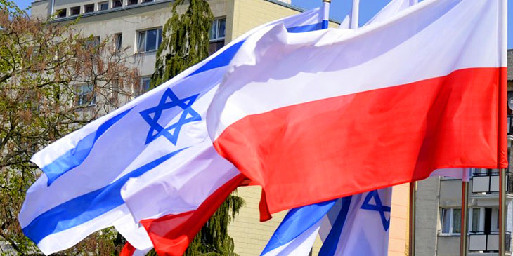 Flagi Polski i Izraela