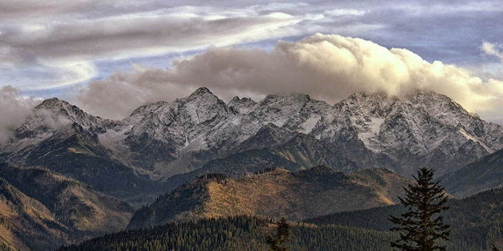 Widok na Wysokie Tatry po stronie Słowackiej