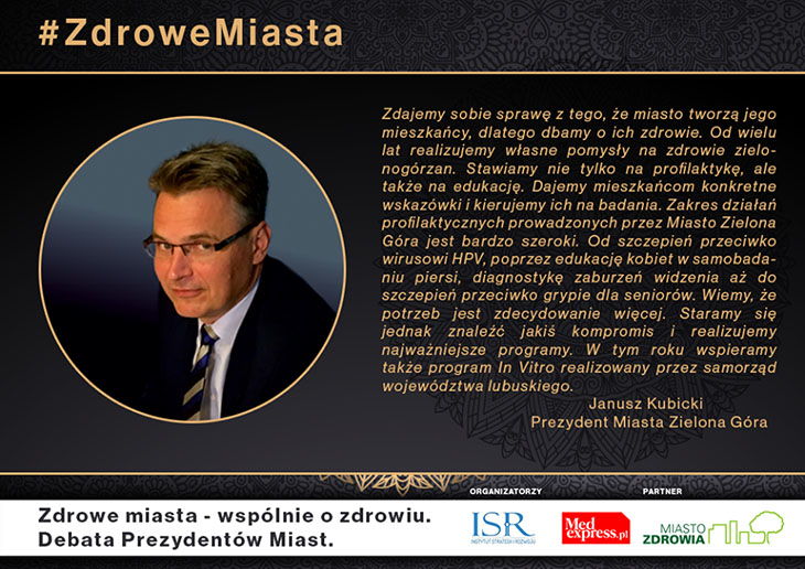 Zdrowe miasta - wspólnie o zdrowiu. Debata Prezydentów Miast