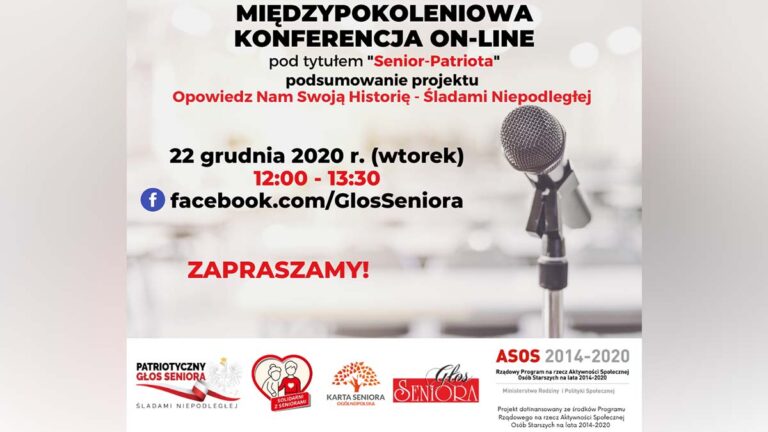 Zaproszenie na konferencję on-line "Senior-Patriota"