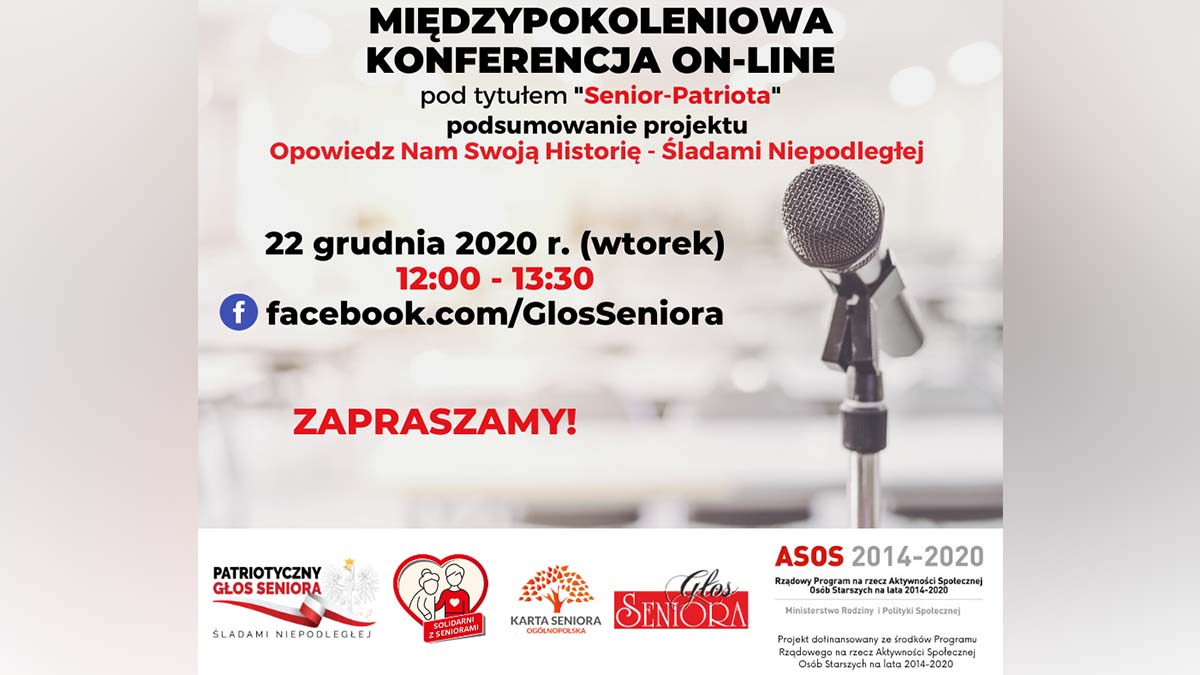 Zaproszenie na konferencję on-line "Senior-Patriota"