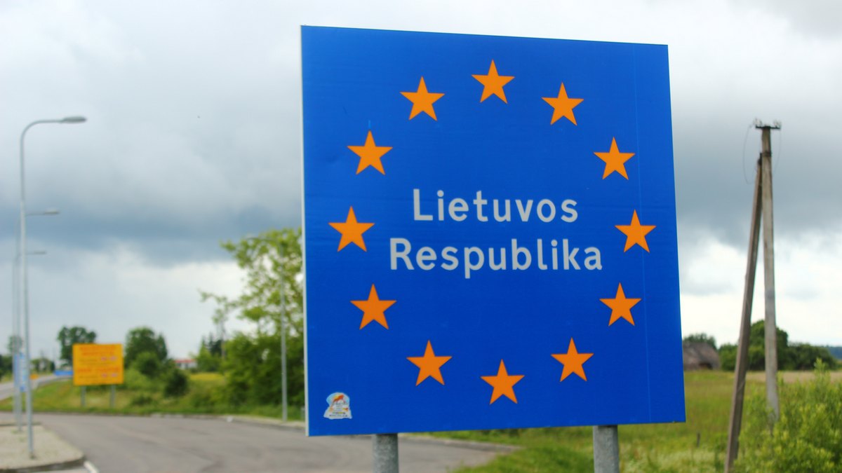 Tablica na granicy Litwy