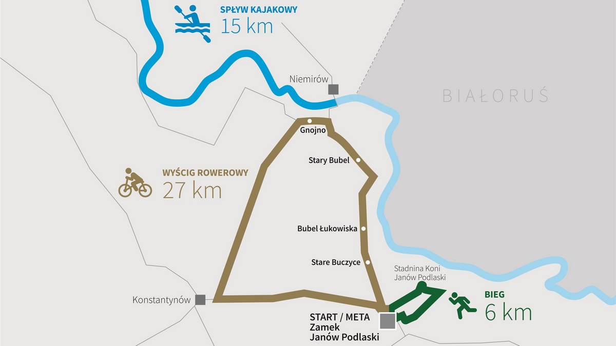 Trasa IV Triathlon i Paratriathlon Kraina Bugu 2021