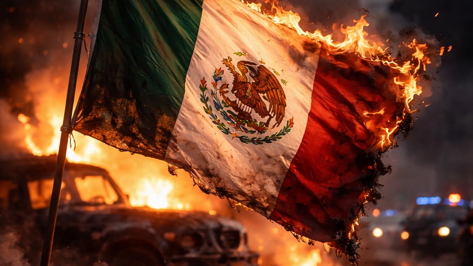 Płonąca flaga Meksyku
